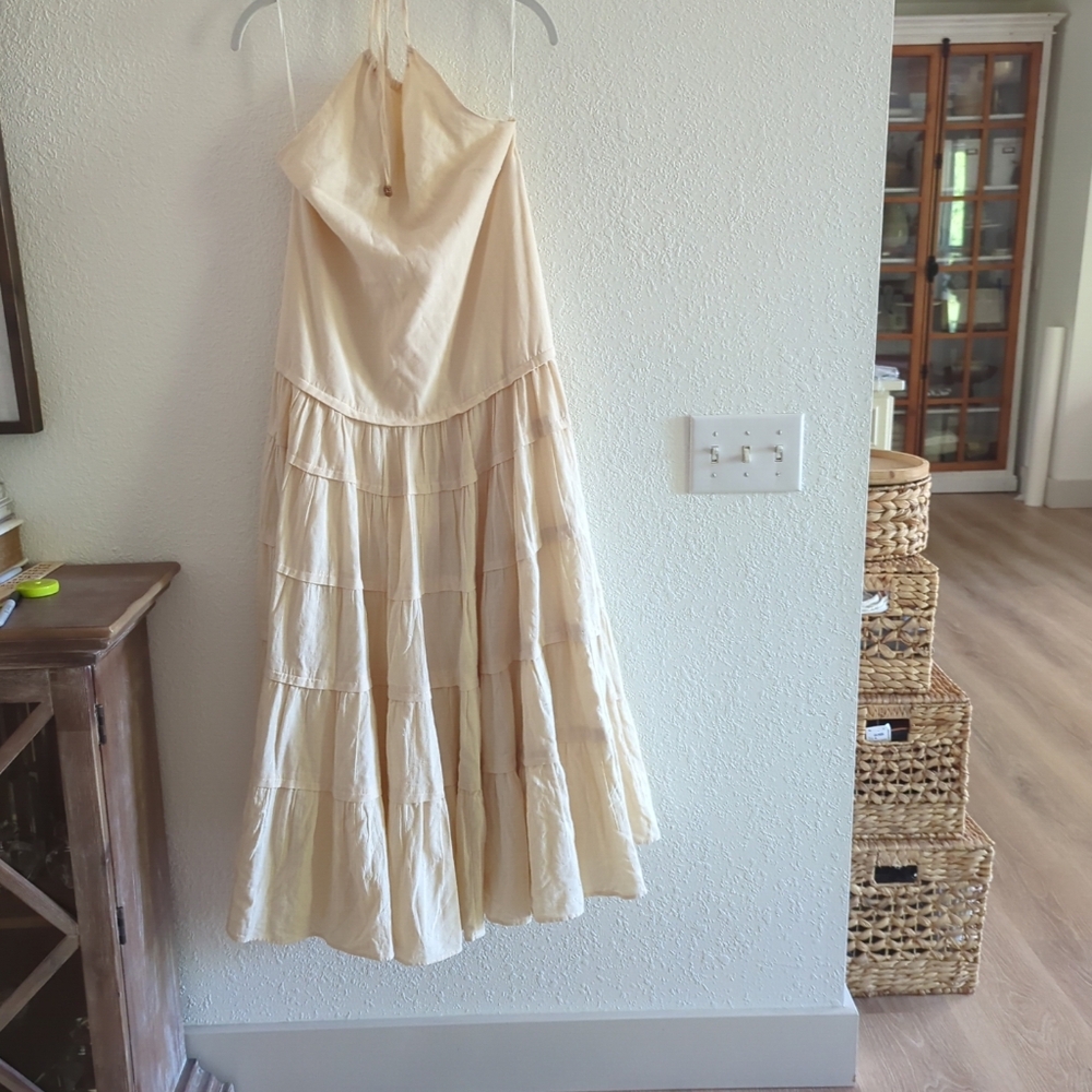 Free People Somewhere Sunny Drop-Waist Maxi Dress Size Small New $118 - Picture 5 of 10
